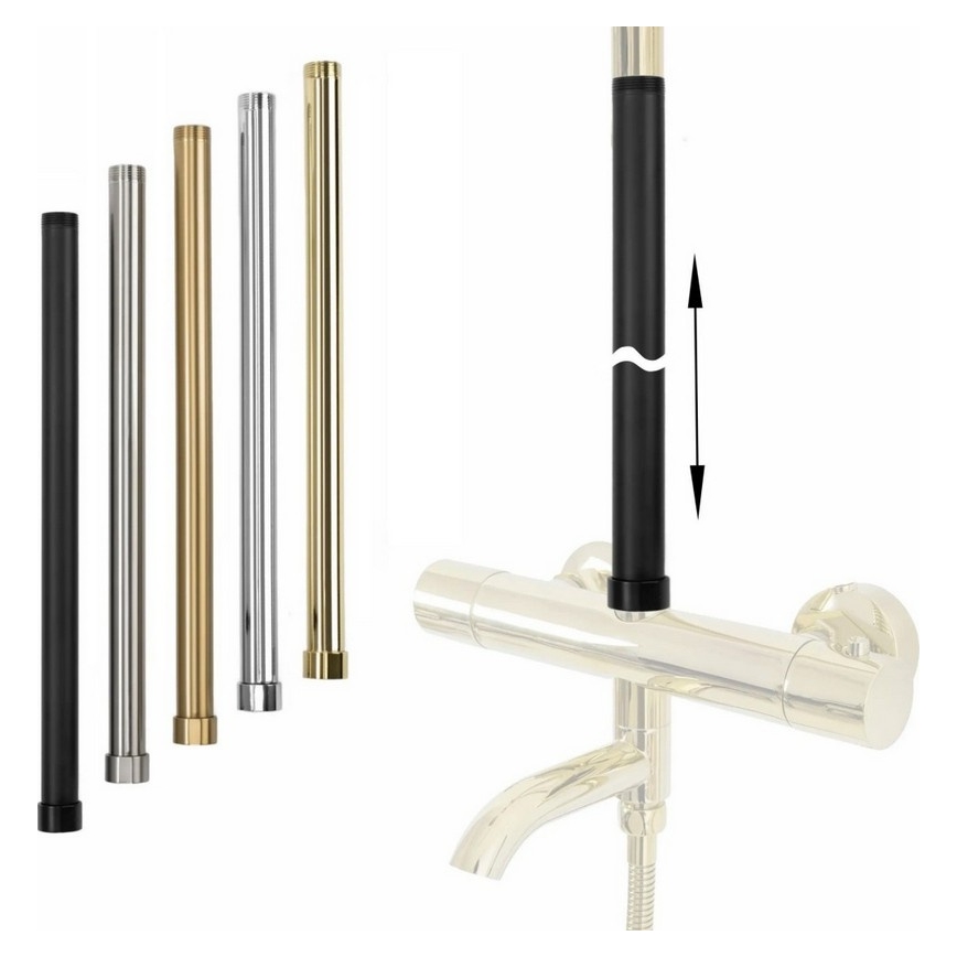 REA-K0891-Asta di prolunga per set doccia/vasca 51,5 cm, finitura oro spazzolato