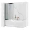 REA-K7390 - Pannello per vasca LAGOS 140x80 cm nero/trasparente