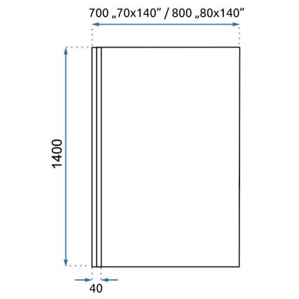 REA-K7390 - Pannello per vasca LAGOS 140x80 cm nero/trasparente