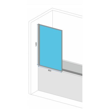 REA-K7633 - Parete per vasca mobile LAGOS 140x80 cm nero/trasparente