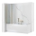 REA-K9777 - Pannello doccia pieghevole per vasca AGAT 140x100 cm, finitura oro spazzolato/vetro trasparente