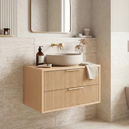 REA-M0409 - Mobile bagno sospeso per lavabo MONO 80x48,5 cm beige