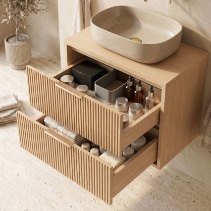 REA-M0409 - Mobile bagno sospeso per lavabo MONO 80x48,5 cm beige