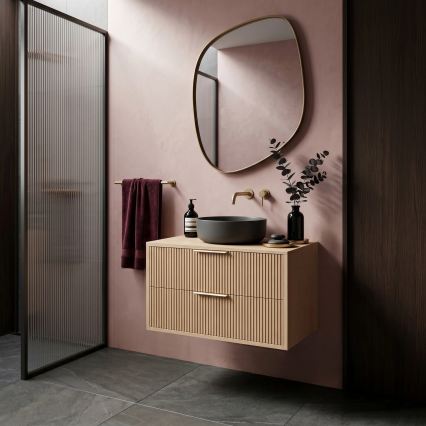 REA-M0409 - Mobile bagno sospeso per lavabo MONO 80x48,5 cm beige