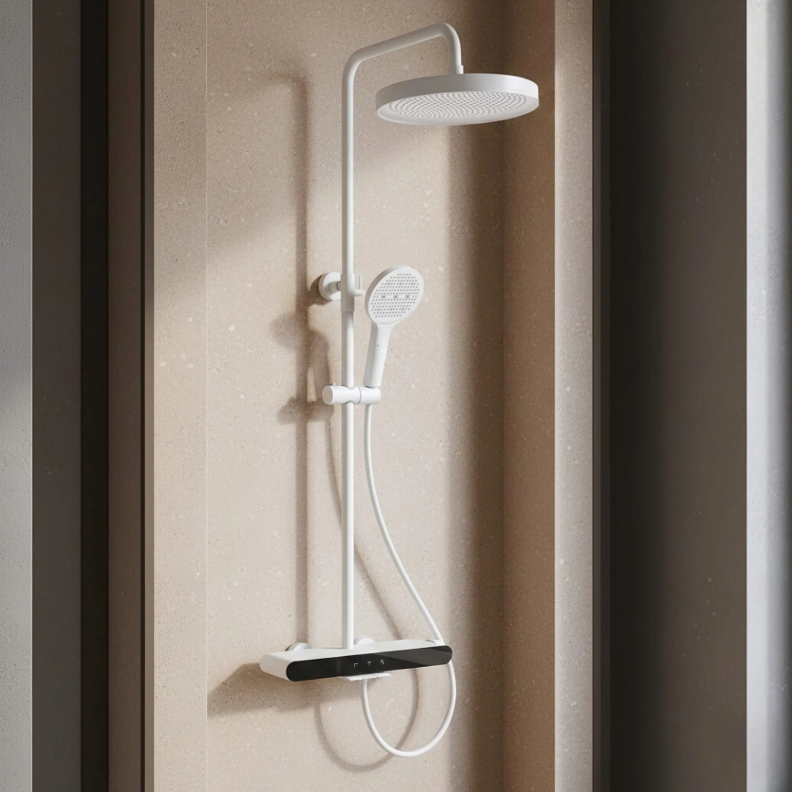 REA-P0353 - Set doccia con miscelatore FAREL, bianco opaco