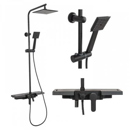 REA-P0636 - Set doccia con miscelatore BRAVO, nero opaco