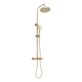 REA-P2323 - Set doccia con miscelatore termostatico PAROT, finitura in oro spazzolato