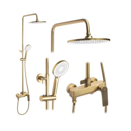 REA-P2400 - Set doccia con miscelatore AVALON oro spazzolato