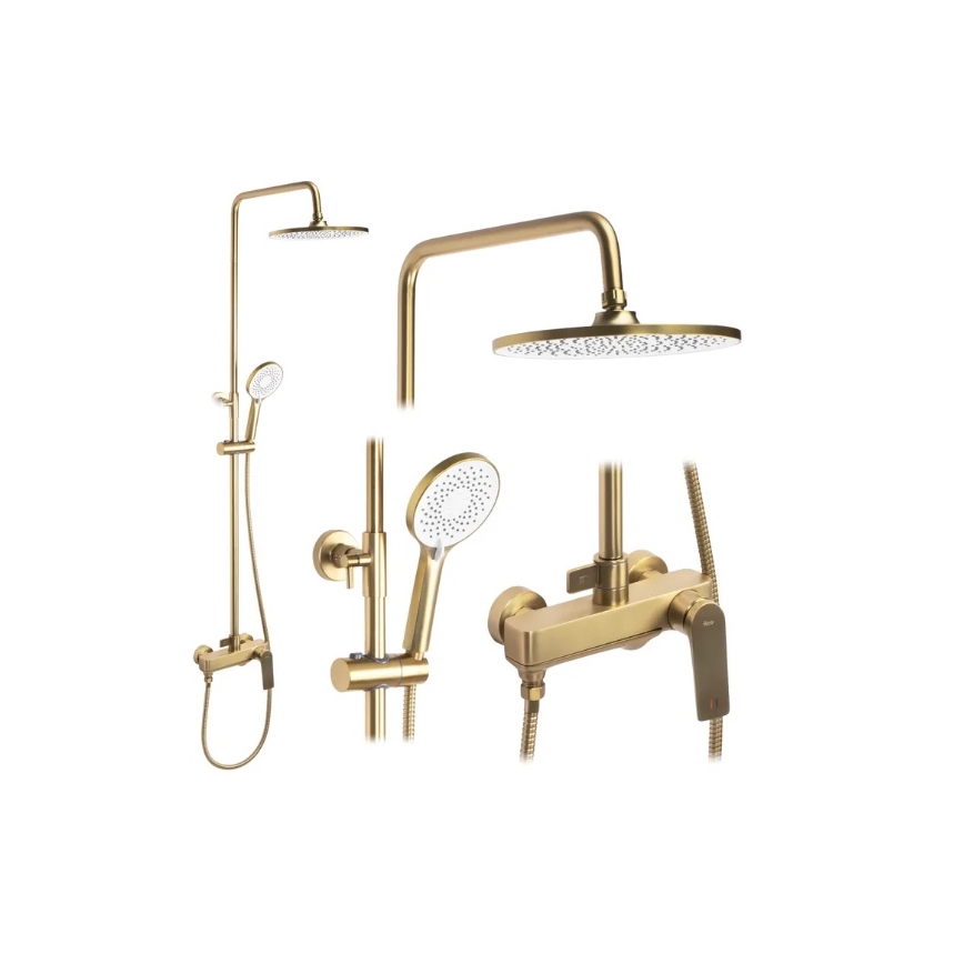 REA-P2400 - Set doccia con miscelatore AVALON oro spazzolato