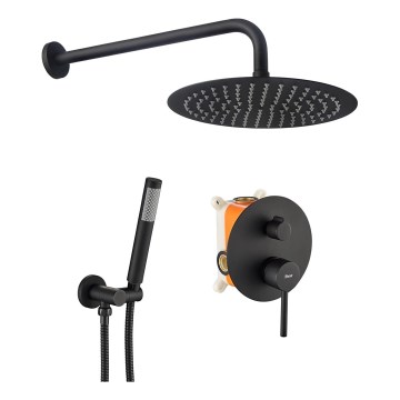 REA-P4100 - Set doccia con miscelatore da incasso LUNGO nero