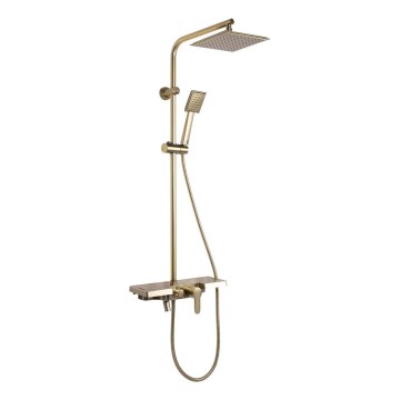 REA-P4121 - Set doccia con rubinetteria BRAVO in finitura oro spazzolato