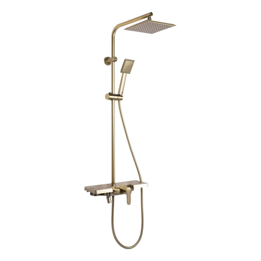 REA-P4121 - Set doccia con rubinetteria BRAVO in finitura oro spazzolato