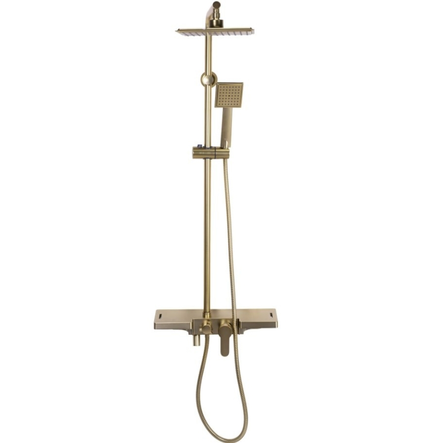 REA-P4121 - Set doccia con rubinetteria BRAVO in finitura oro spazzolato