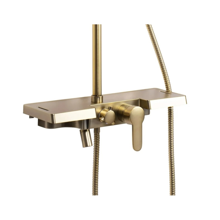 REA-P4121 - Set doccia con rubinetteria BRAVO in finitura oro spazzolato