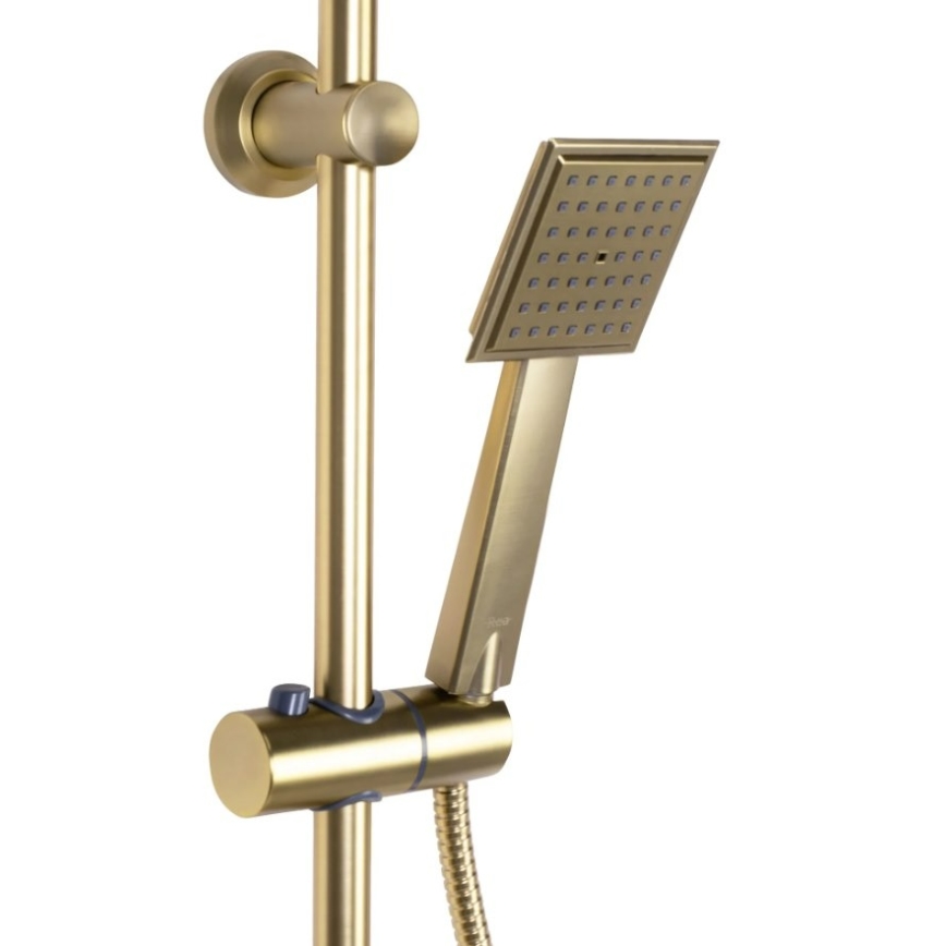 REA-P4121 - Set doccia con rubinetteria BRAVO in finitura oro spazzolato