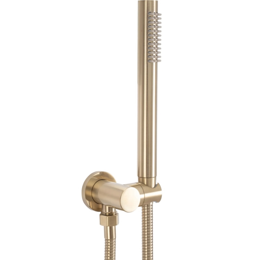 REA-P4160 - Set doccia con miscelatore da incasso LUNGO, finitura oro spazzolato