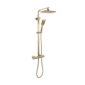 REA-P5004 - Set doccia TOM con miscelatore termostatico, finitura oro spazzolata