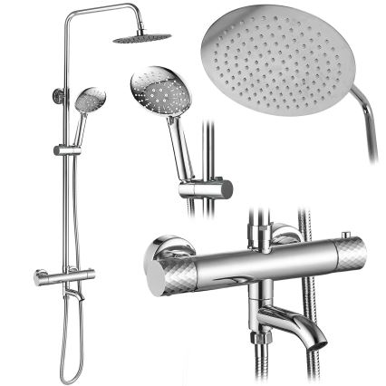 REA-P5961 - Set doccia con rubinetteria termostatica LUNGO DIAMOND cromo lucido
