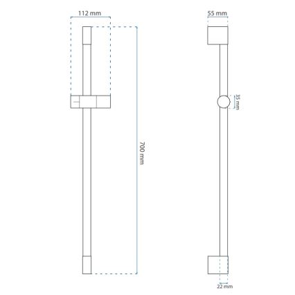 REA-P5981 - Supporto per doccetta a mano 70 cm, oro