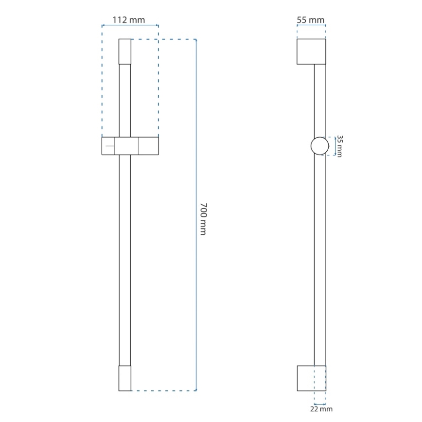 REA-P5981 - Supporto per doccetta a mano 70 cm, oro