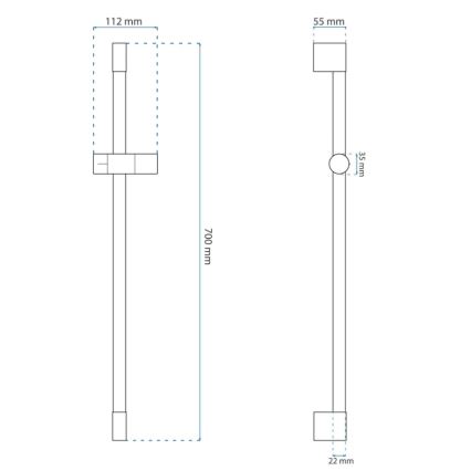 REA-P6500 - Supporto per doccetta 70 cm, oro spazzolato