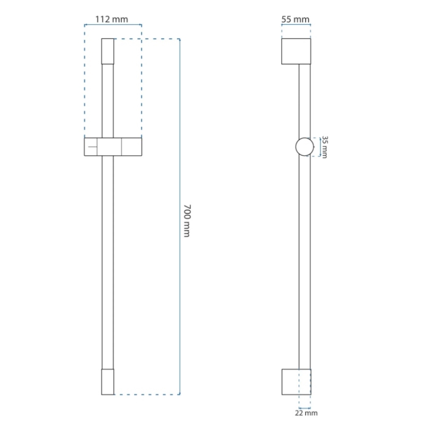 REA-P6500 - Supporto per doccetta 70 cm, oro spazzolato