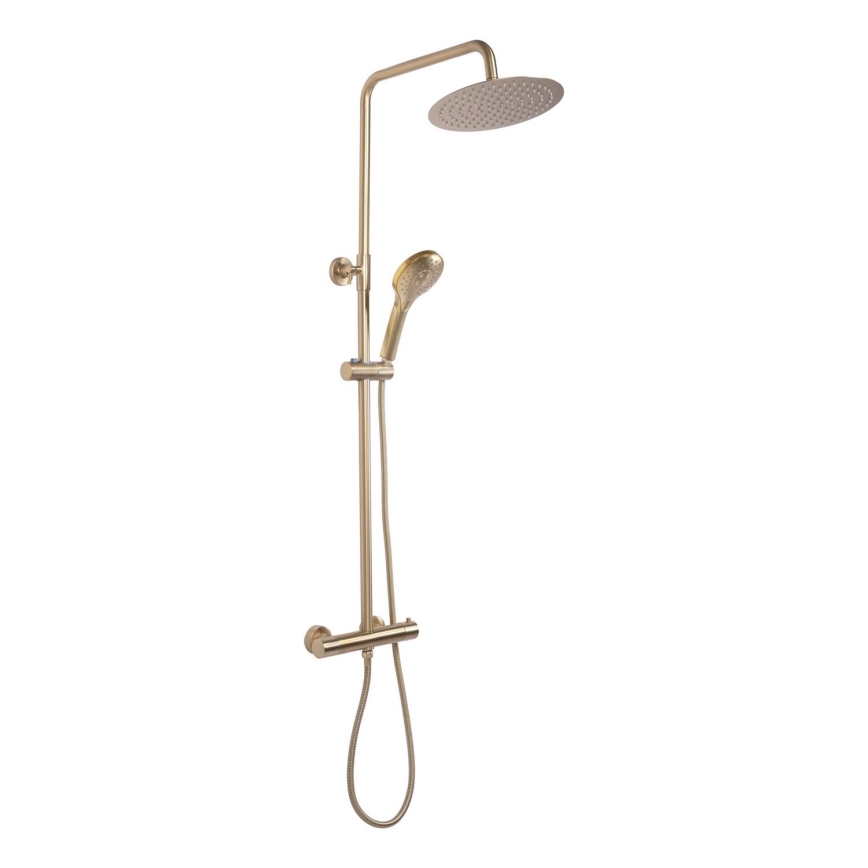 REA-P6602 - Set doccia con miscelatore termostatico VINCENT oro spazzolato