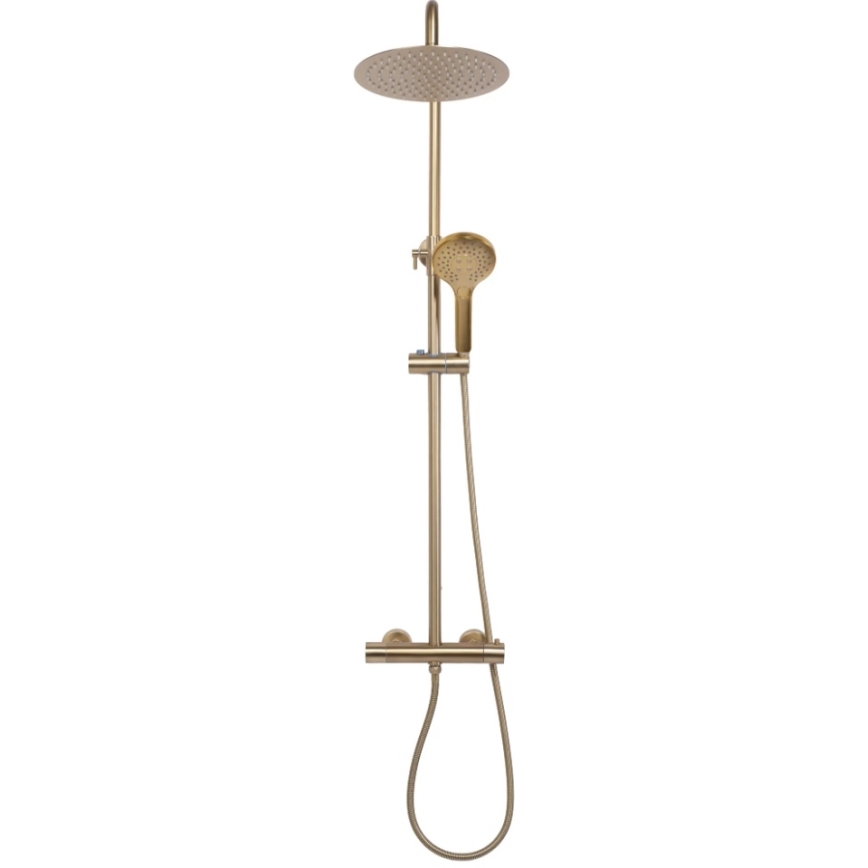 REA-P6602 - Set doccia con miscelatore termostatico VINCENT oro spazzolato