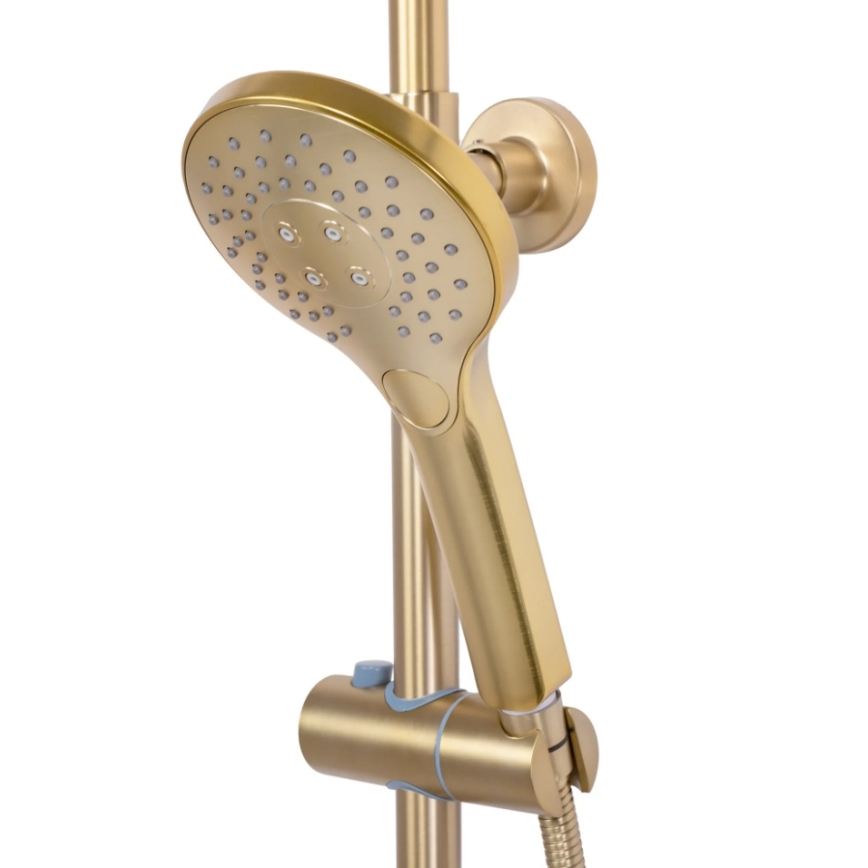 REA-P6602 - Set doccia con miscelatore termostatico VINCENT oro spazzolato