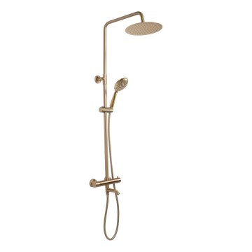 REA-P6604 - Kit doccia LUNGO con miscelatore termostatico, finitura in oro spazzolato