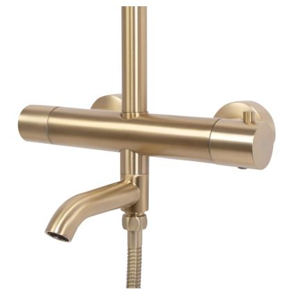 REA-P6604 - Kit doccia LUNGO con miscelatore termostatico, finitura in oro spazzolato