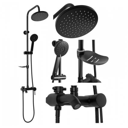 REA-P7005 - Set doccia con miscelatore LUIS nero opaco
