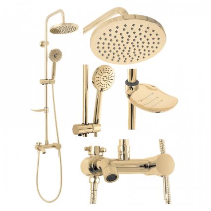 REA-P7006 - Set doccia con miscelatore LUIS oro