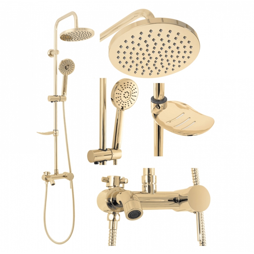 REA-P7006 - Set doccia con miscelatore LUIS oro