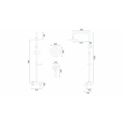 REA-P7006 - Set doccia con miscelatore LUIS oro