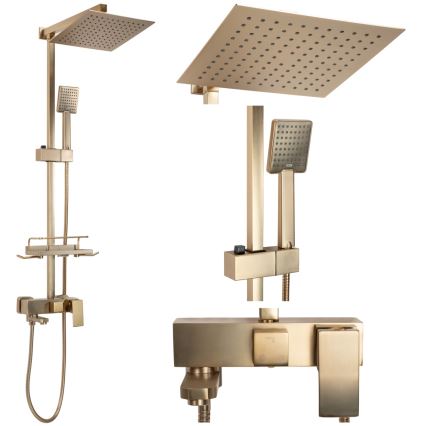 REA-P7050 - Set doccia con rubinetteria JACK oro spazzolato