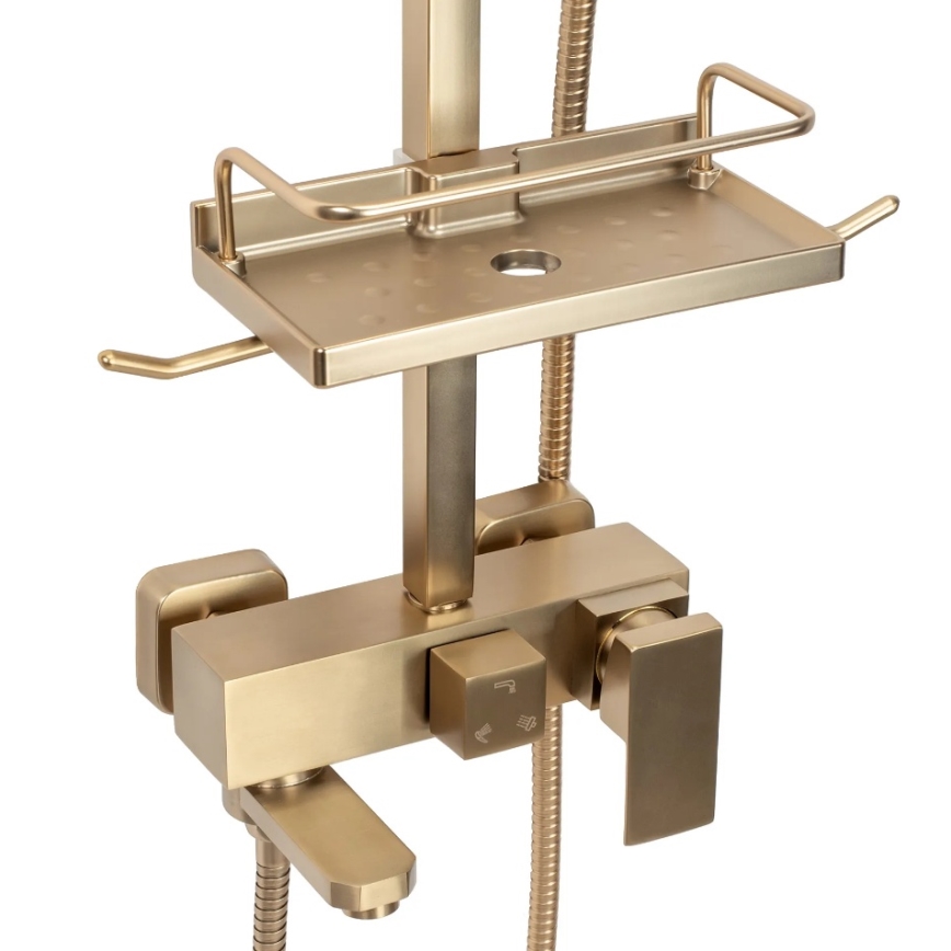 REA-P7050 - Set doccia con rubinetteria JACK oro spazzolato