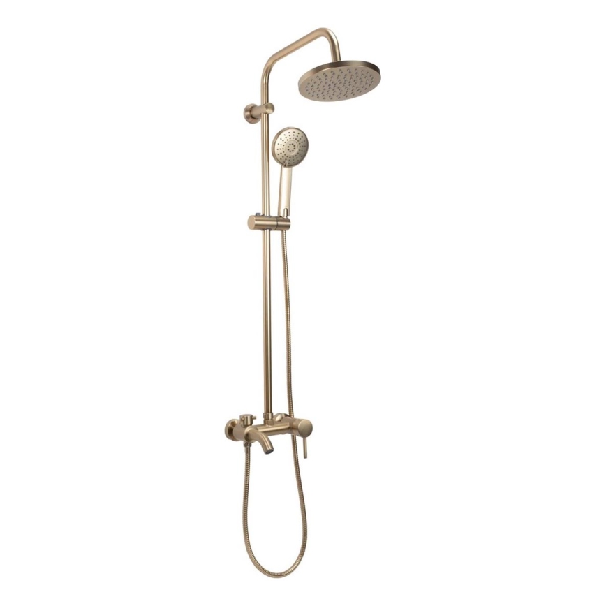 REA-P7051 - Set doccia con miscelatore LUIS, finitura oro spazzolato