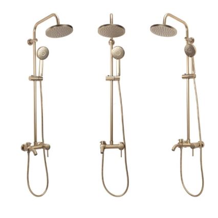 REA-P7051 - Set doccia con miscelatore LUIS, finitura oro spazzolato