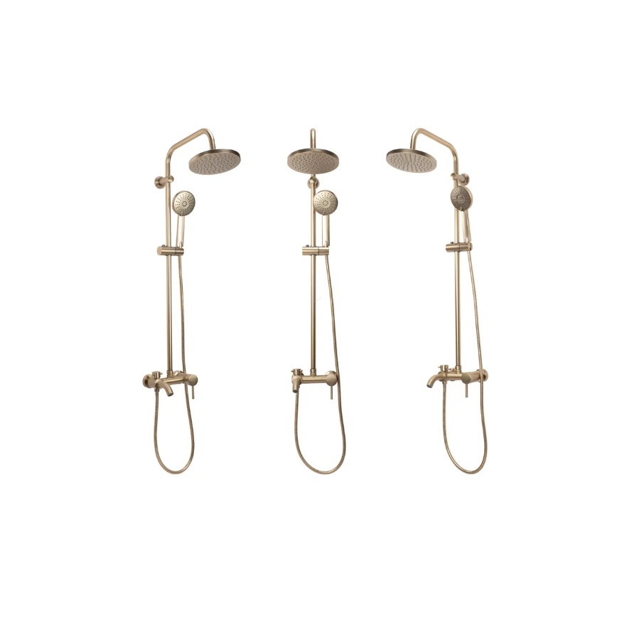 REA-P7051 - Set doccia con miscelatore LUIS, finitura oro spazzolato