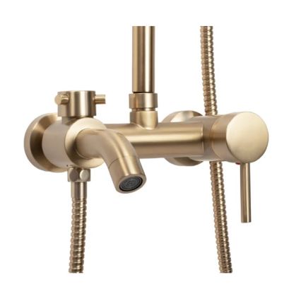 REA-P7051 - Set doccia con miscelatore LUIS, finitura oro spazzolato