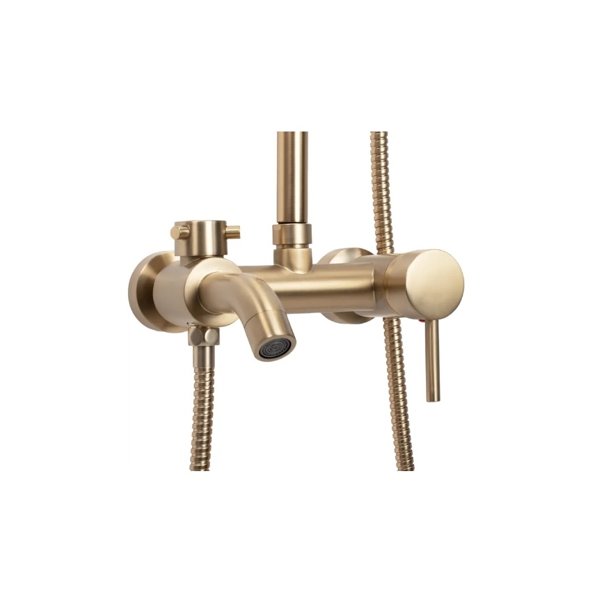 REA-P7051 - Set doccia con miscelatore LUIS, finitura oro spazzolato