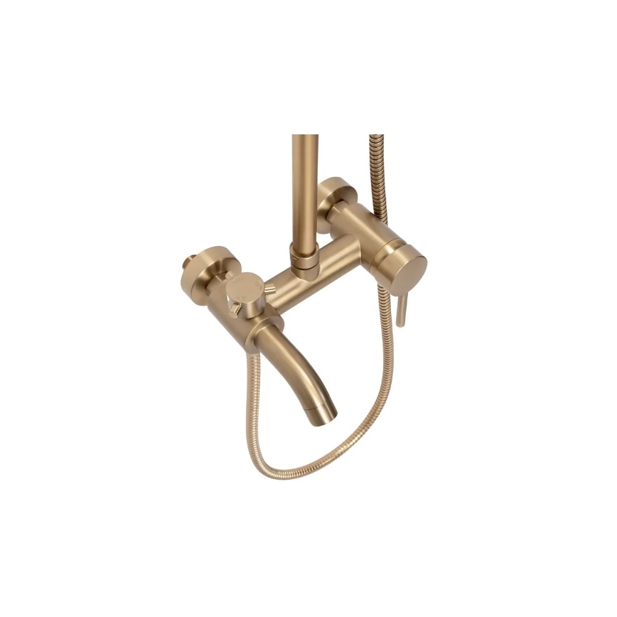 REA-P7051 - Set doccia con miscelatore LUIS, finitura oro spazzolato