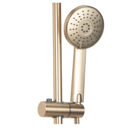 REA-P7051 - Set doccia con miscelatore LUIS, finitura oro spazzolato