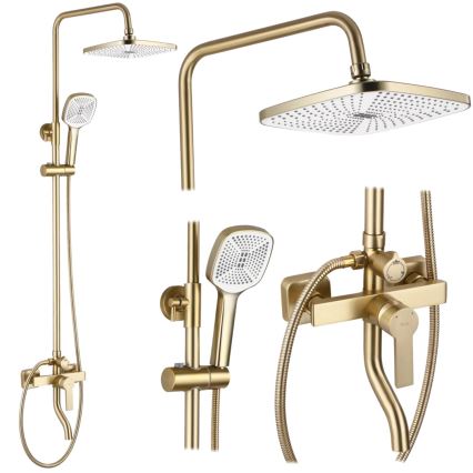 REA-P7841 - Set doccia con miscelatore ARGUS, finitura oro spazzolato