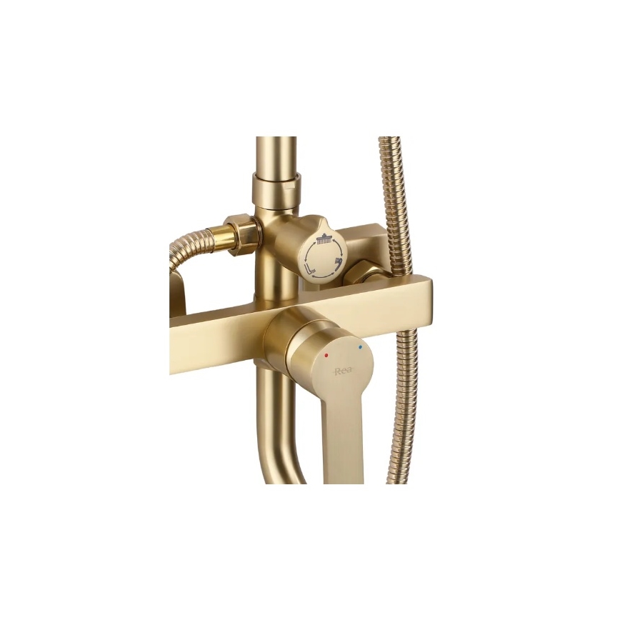REA-P7841 - Set doccia con miscelatore ARGUS, finitura oro spazzolato