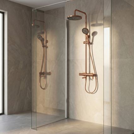 REA-P8715 - Set doccia con miscelatore ARCOS in rame spazzolato