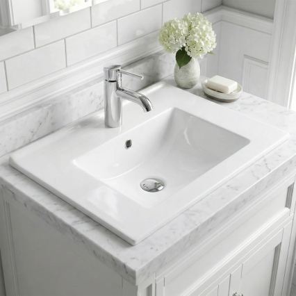 REA-U0040 - Lavabo da incasso DAFNE 46,5 x 76 cm ceramica/bianco lucido