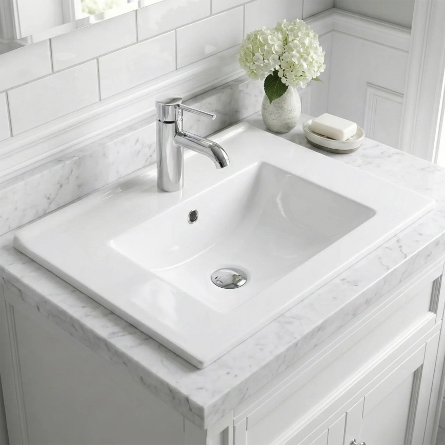 REA-U0190 - Lavabo da incasso DAFNE 46,5x72 cm ceramica/bianco lucido