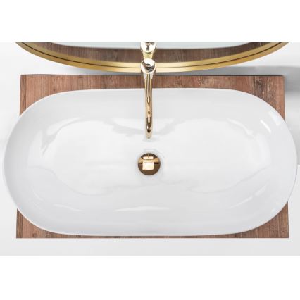 REA-U0563 - Lavabo da appoggio CLEO 41x81 cm ceramica/bianco lucido